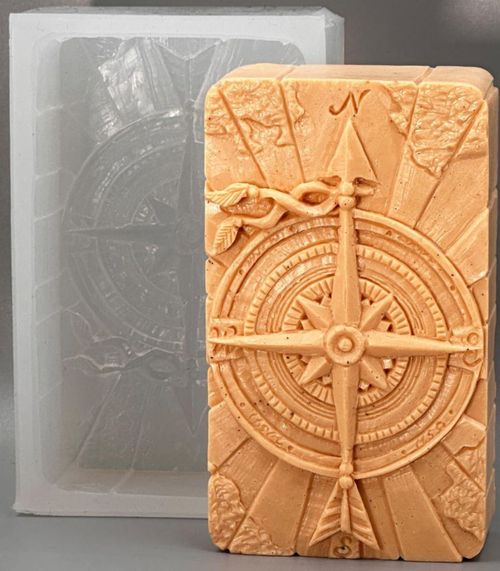 Molde de silicona para jabón ARTCRAFTMOLDS Rosa de los Vientos 98x55x34 mm