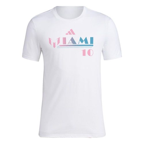 Playera Adidas Messi Miami blanco para hombre