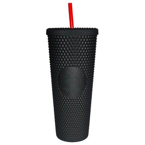 Vaso starbucks acrilico negro con tachuelas 710ml