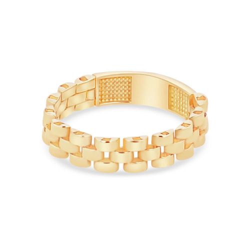 Anillo De Oro Amarillo 14K Tipo Rolex # 8-8.5 Aprox (5 Mm) No Se Ajusta