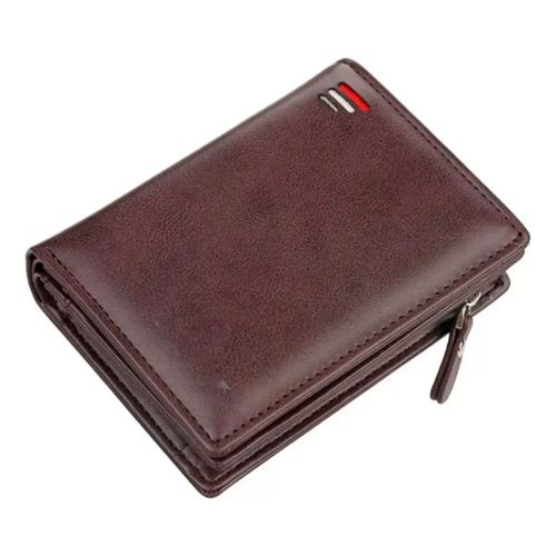 Cartera Minimalista Para Hombre Tarjetero Billetera Color Café