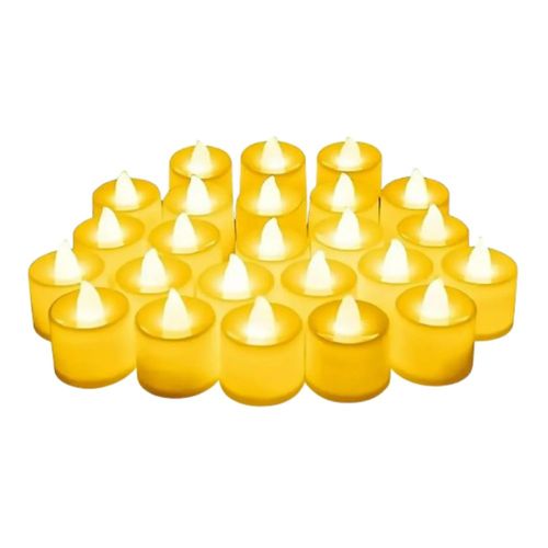 24 Velas Ligeras Eléctricas De Led Con Efecto Llama, Color Amarillo
