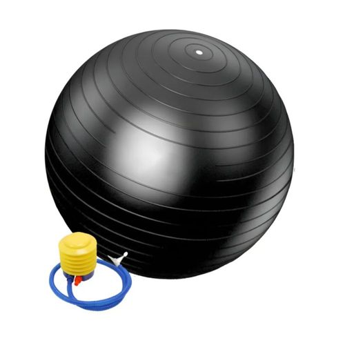Pelota De Yoga/fitness/pilates/ejercicio 65cm, Incluye Bomba Color Negro