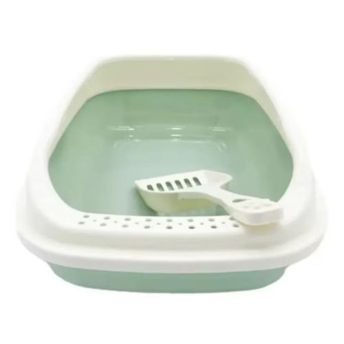 Arenero para Gato Con Pala Limpieza Fácil Desmontable Color Verde