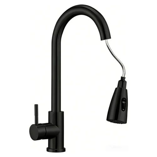Grifo Mezclador Para Fregadero Flexible Llave De Cocina Color Negro