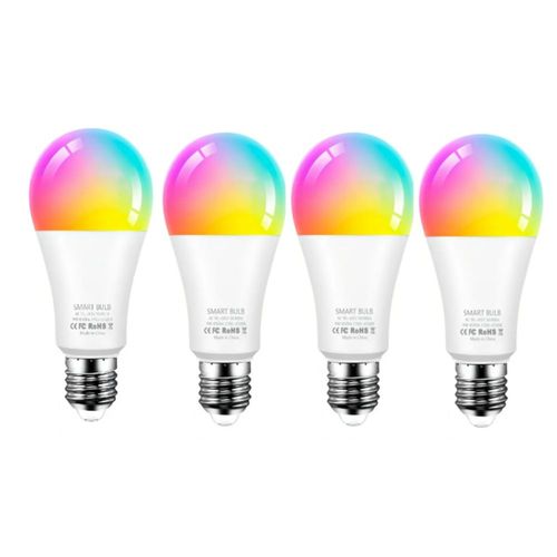 4 Focos Led Inteligente Rgbcw Wifi Ajustable Multicolor 12 W
