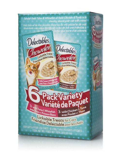 Golosinas Húmedas para Gato Hartz 40 g x6 Sabor Atún/Pollo