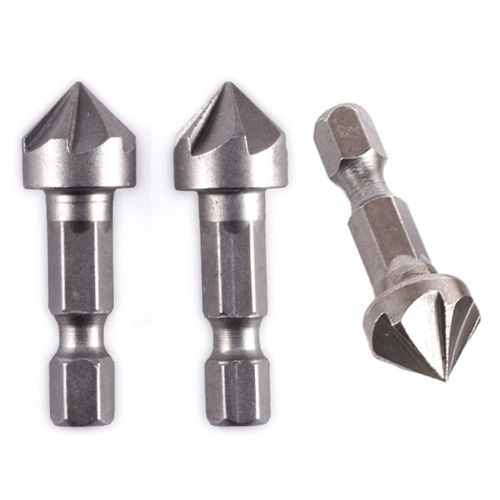 Juego de 3 brocas de avellanado TorSor 127 mm 6 flautas 1/4" hexagonal