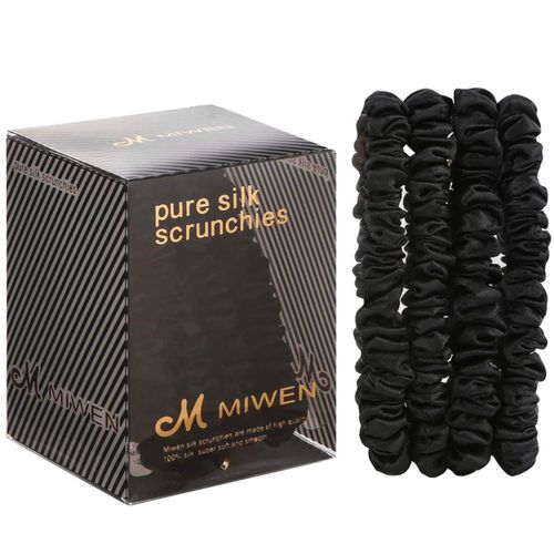 Coletas de seda MIWEN negras - Pack de 4