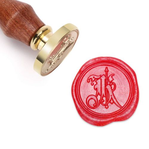 Sello de cera MCEAL 30 mm Letra K de latón y madera