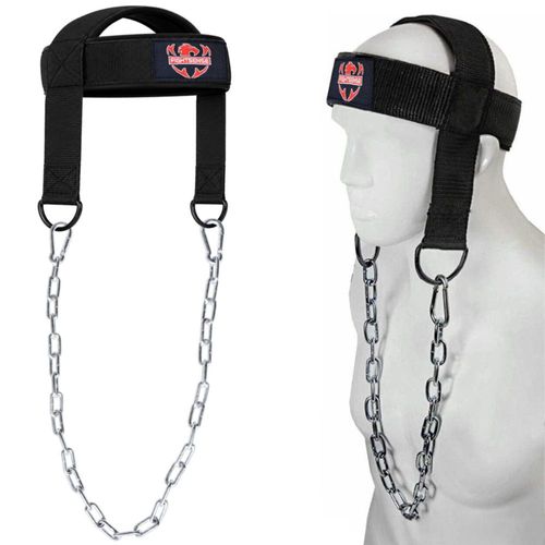 Arnés de Cuello FIGHTSENSE L Negro con Cadena de Acero