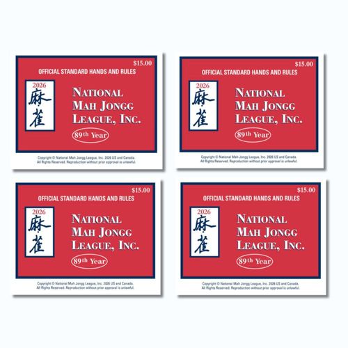 Cartas de Mahjong de la National Mah Jongg League 2026 – Pack de 4 de gran tamaño