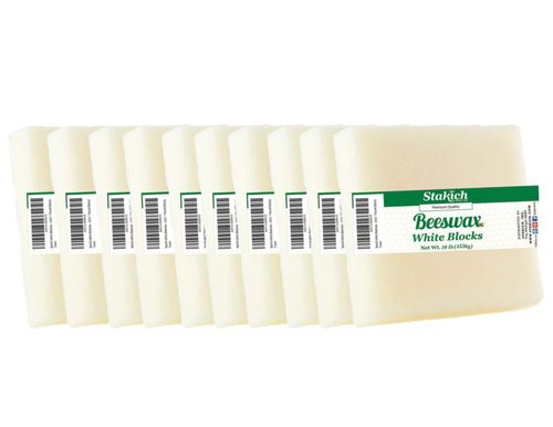Cera de abejas Stakich 45 kg Bloque blanco de grado cosmético
