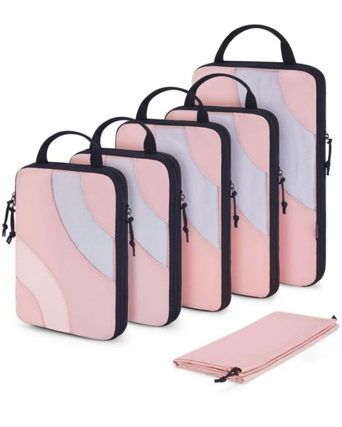 Cubos de compresión BAGSMART 6 piezas rosa bebé