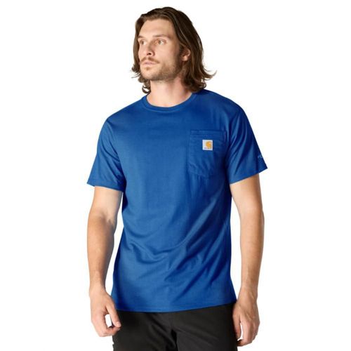 Camiseta Carhartt Force Grande Azul Índigo Eléctrico Jaspeado