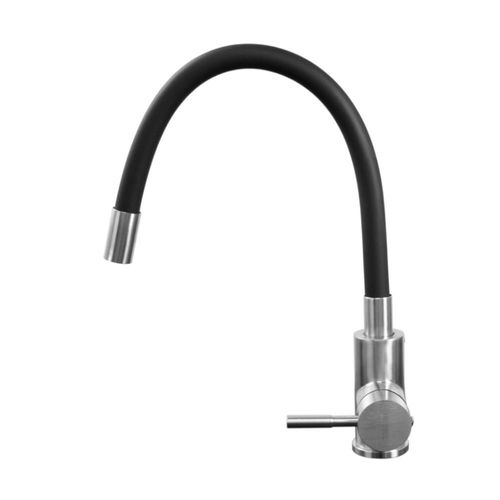 Llave Mezcladora Cocina Satinada Cuello Flexible Negro Toscana MC-698