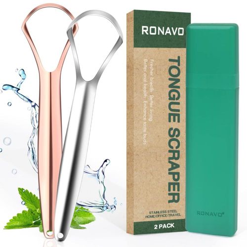 Raspador de lengua Ronavo de acero inoxidable (2 unidades)