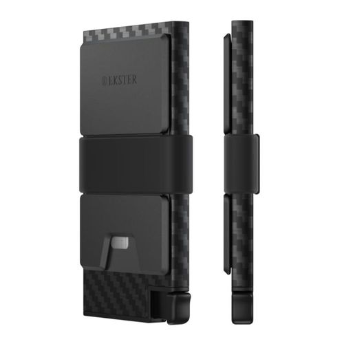 Billetera Ekster de Aluminio 12 Tarjetas con Fibra de Carbono y Protección RFID