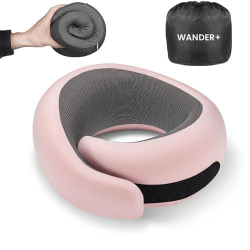 Almohada Cervical WANDER+ de Espuma de Memoria Rosa 360° Soporte