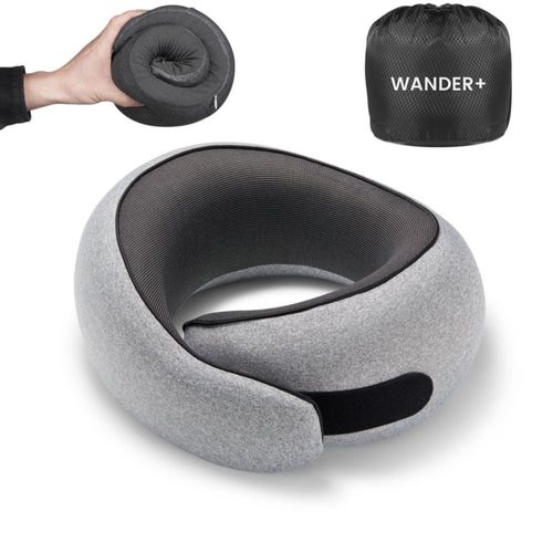 Almohada de viaje WANDER+ de espuma de memoria soporte 360° gris