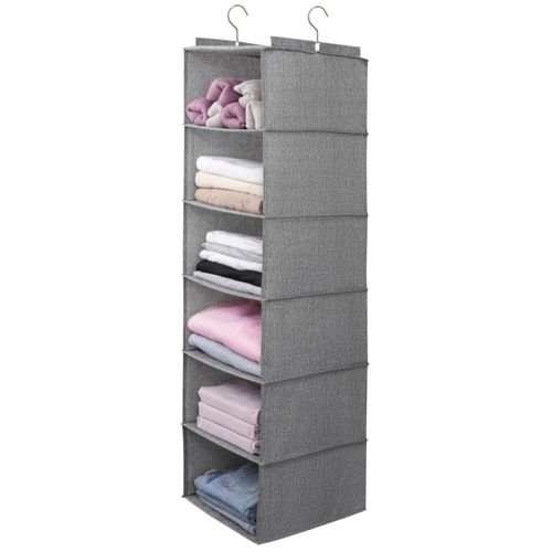 Organizador colgante de armario tulinstiraga de 6 estantes lavable gris
