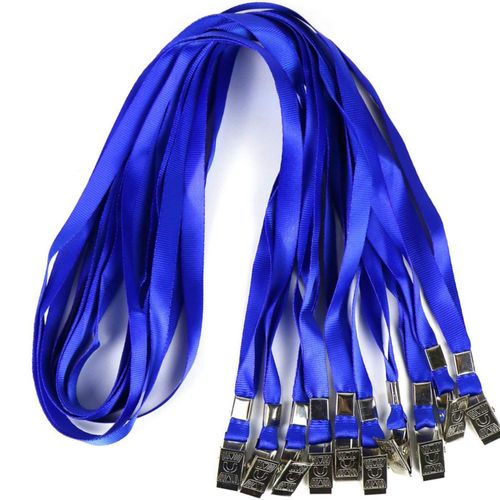 Cordones de identificación Ollain de nylon con clip plano tipo bulldog azul paquete de 100