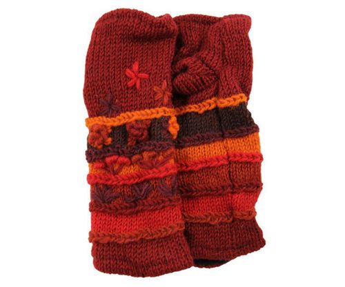 Calentador de manos RW 20 cm con forro de felpa burdeos