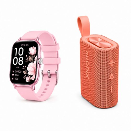 BOCINA XIAOMI SOUND POCKET ROSA CON SMARTWATCH FM13 ROSA