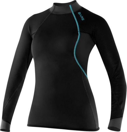 Top de Traje de Neopreno Bare EXOWEAR Mujer Negro 3 Capas