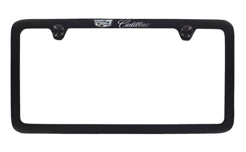 Marco para Placa de Licencia Cadillac Crest en Metal Negro con Cromo