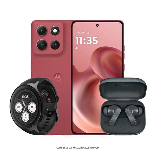 Combo Motorola Moto G86 Power 8GB 256GB Cereza + Moto Watch + Moto Buds BASS