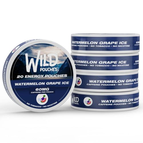 Bolsas de cafeína Wild Pouches pack de 5 sabor Sandía Uva Ice