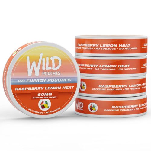 Sobres de cafeína Wild – paquete de 5 – Sabor Frambuesa Limón Picante