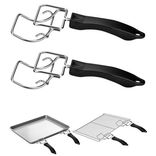 Extractor de bandeja de horno Buhoet – Pack de 2 con superficie plateada