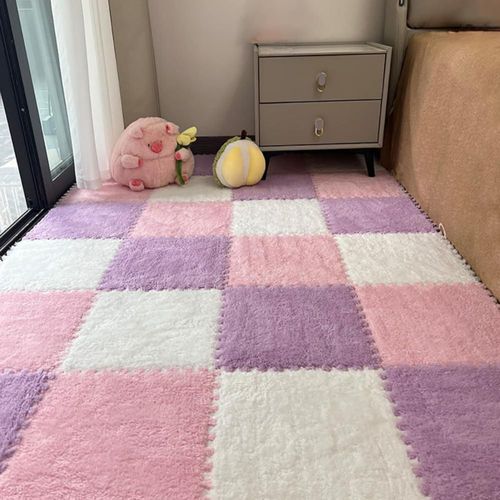 Alfombra LOWEMN 30 cm × 30 cm – Pack de 12 baldosas de espuma de felpa