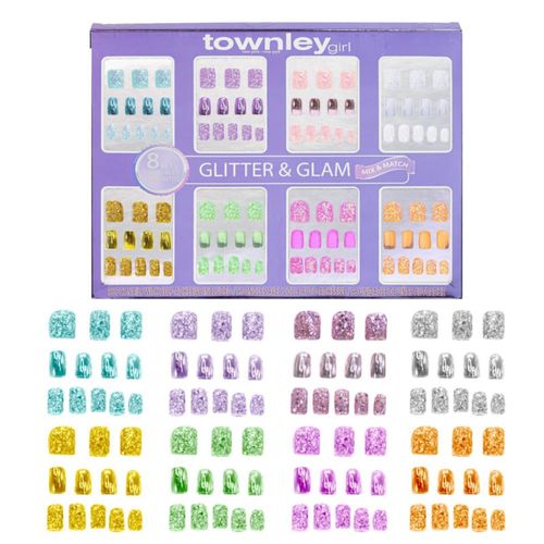 Set de uñas postizas Townley Girl 96 piezas Brillo y Glam