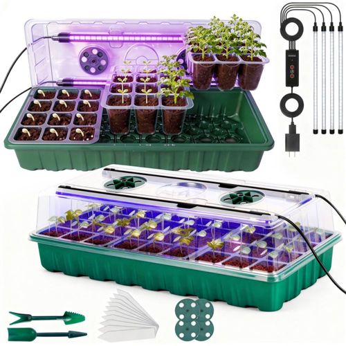 Kit de inicio de semillas DZLight con luz de cultivo y temporizador automático