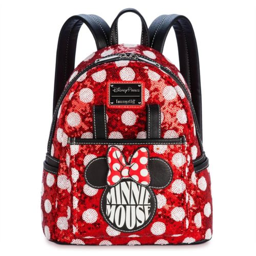 Mochila Loungefly Minnie Lentejuelas 27 cm Rojo y Blanco