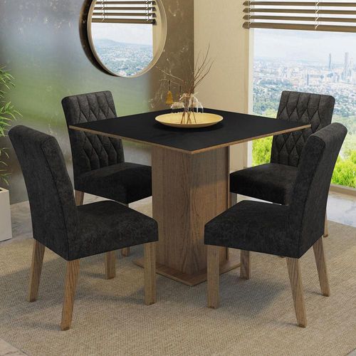 Juego de comedor con mesa y 4 sillas madesa livia mn