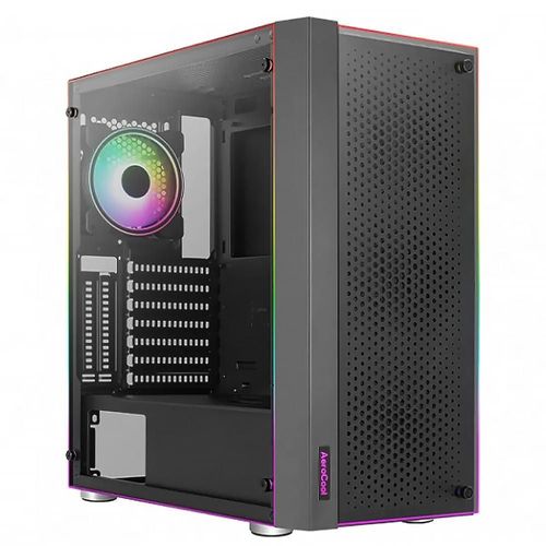 Gabinete gamer aerocool skribble atx 3 fan cristal templado negro skribble-g-bk-
