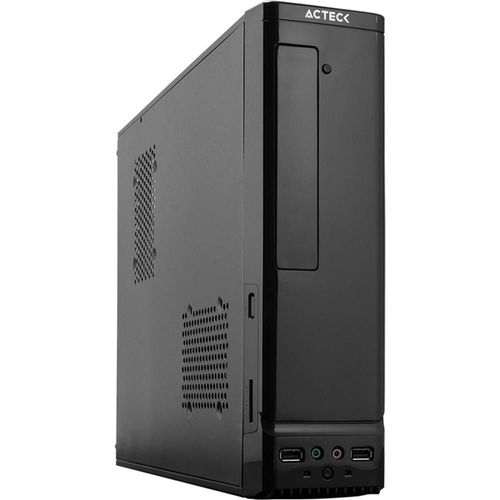 Gabinete acteck atom gs240 micro atx mini torre slim fuente 450w metal negro ac-