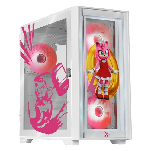 Gabinete xtreme pc gaming sonic amy ring edition mini torre 4 fan