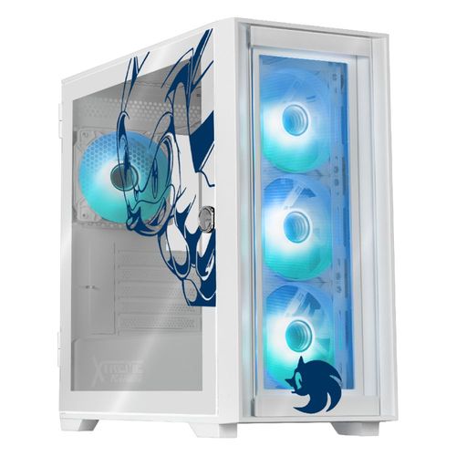 Gabinete xtreme pc gaming sonic flash edition mini torre 4 fan argb