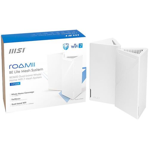 Kit router inalambrico msi roamii be lite mesh system wi-fi 7 be3600 doble banda