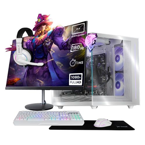 Xtreme pc rtx 5060 ryzen 7 16gb ssd 1tb monitor 23.8 white