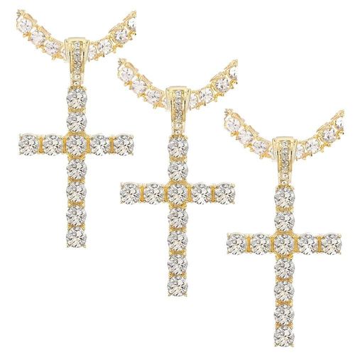 Cadenas con Dije de Cruz MXODE-003 SacredDiamon08 Cadenas con Cruz de Fe