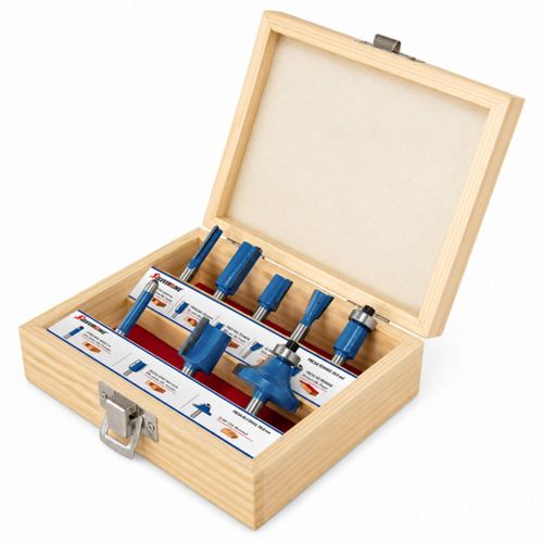 Estuche de Madera con 8 Brocas para Router Silverline