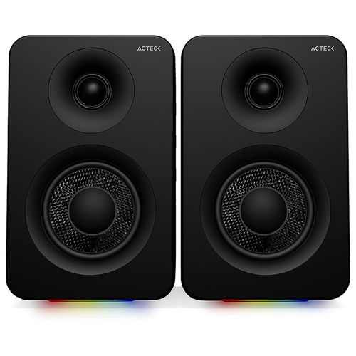 Bocinas acteck bs700 inalambrico sonido 2.0 50w rgb negro