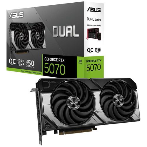 Tarjeta de video asus dual geforce rtx 5070 12gb gddr7 oc