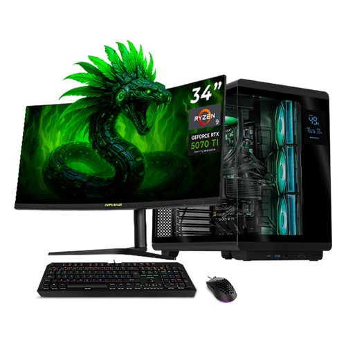Pc gamer dxt rtx 5070 ti ryzen 9 32gb ddr5 1tb monitor 34